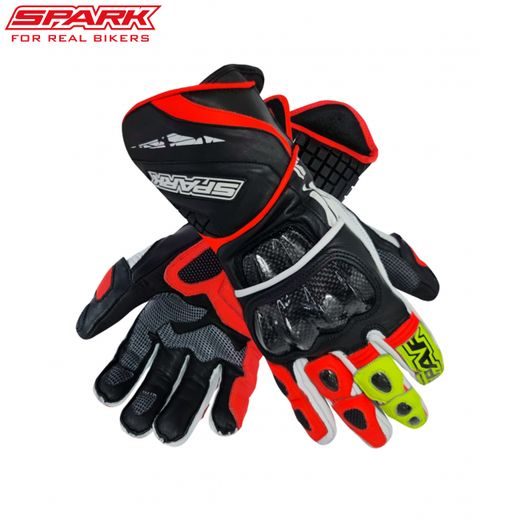 SPARK PÁNSKÉ KOŽENÉ MOTO RUKAVICE APEX ČERVENÉ