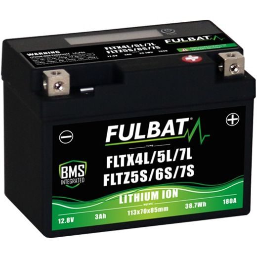 LITHIOVÁ BATERIE LIFEPO4 YTX4L-BS FULBAT 12V, 1,6AH, 110A, 0,36 KG, 113X70X85 MM NAHRAZUJE TYPY: (CTZ5S-BS, CBTX4L-BS, CBTX5L-BS)