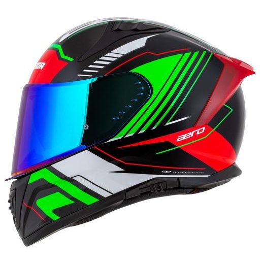 PŘILBA CASSIDA AERO DROME (ČERNÁ PERLEŤ/ČERVENÁ/ZELENÁ/BÍLÁ)