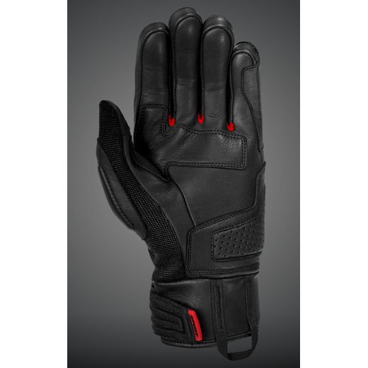 4SR PÁNSKÉ KOŽENO TEXTILNÍ MOTO RUKAVICE STUNT RED 