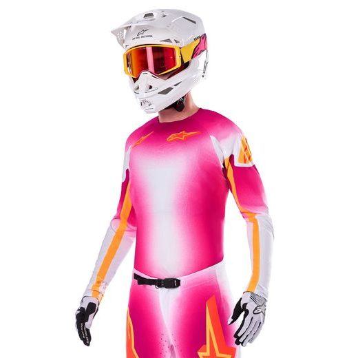 DRES SUPERTECH SX AFD LIMITOVANÁ EDICE MIG, ALPINESTARS (RŮŽOVÁ FLUO/BÍLÁ/ORANŽOVÁ) 2025