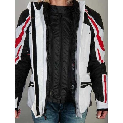 MBW DÁMSKÁ TEXTILNÍ MOTO BUNDA NIKITA BÍLO ČERVENÁ