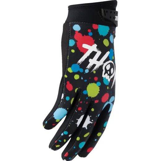 DĚTSKÉ MOTO RUKAVICE THOR YOUTH LAUNCHMODE SPLAT GLOVES ČERNÁ