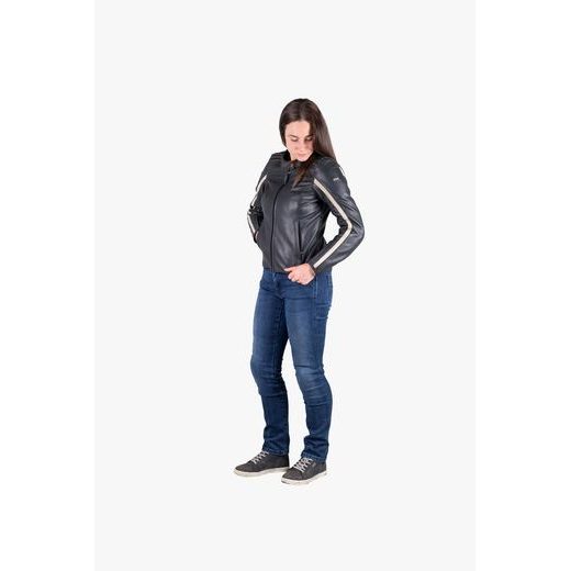 KLASICKÁ DÁMSKÁ BUNDA IXS LD STRIPE X73028 ČERNÝ 46D