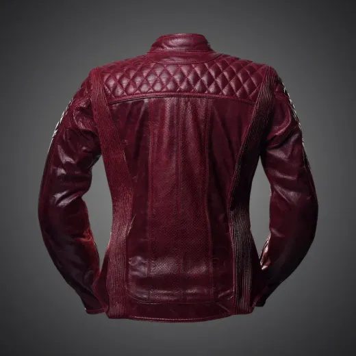 4SR DÁMSKÁ KOŽENÁ MOTO BUNDA SCRAMBLER LADY WINE VEL 40