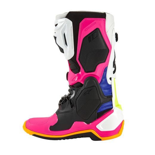 BOTY TECH 10 LIMITOVANÁ EDICE COAST, ALPINESTARS (BÍLÁ/TMAVĚ MODRÁ/RŮŽOVÁ/ŽLUTÁ FLUO/ORANŽOVÁ/ČERNÁ) 2024