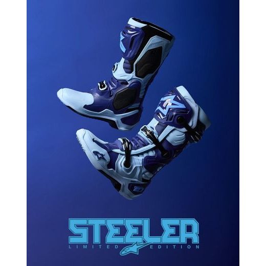 BOTY TECH 10 LIMITOVANÁ EDICE STEELERS, ALPINESTARS (MODRÁ/SVĚTLE MODRÁ) 2025