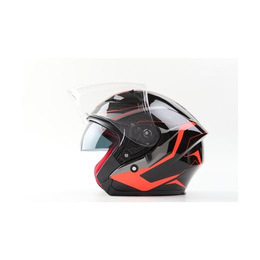 OTEVŘENÁ PŘILBA MAXX SKÚTROVÁ HELMA (ČERNO ORANŽOVÁ FLUO)