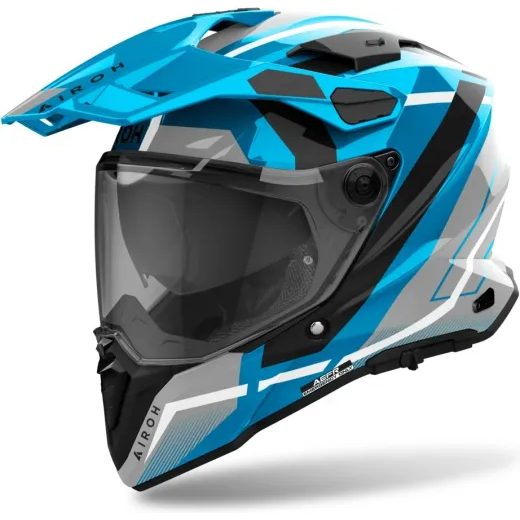 AIROH ENDURO MOTO PŘILBA COMMANDER 2 MAVICK LESKLÁ MODRÁ