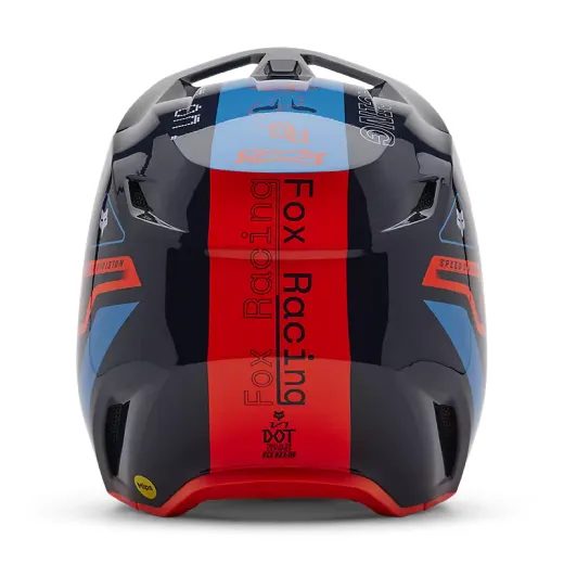 FOX MOTOKROSOVÁ PŘILBA V1 RACE SPEC HELMET ČERNÁ/FLUO ORANŽOVÁ, SVĚTLE MODRÁ