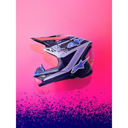 PŘILBA SUPERTECH S-M10 LIMITOVANÁ EDICE RECORDS, ALPINESTARS (ŠEDÁ/MULTICOLOR) 2026