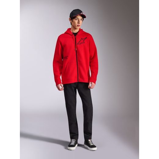 MIKINA TRANSVERSE HOODIE, ALPINESTARS (ČERVENÁ)