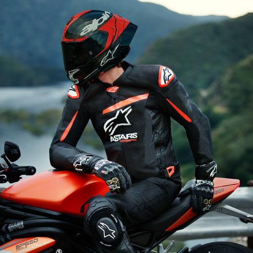 BUNDA GP PLUS R 4 AIRFLOW, ALPINESTARS (ČERNÁ/ČERVENÁ FLUO/BÍLÁ) 2024