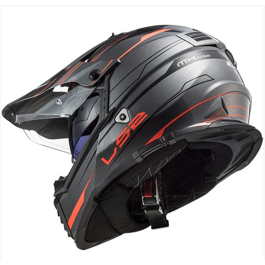 LS2 ENDURO MOTO PŘILBA MX436 PIONEER EVO KNIGHT TITANIUM ORANGE