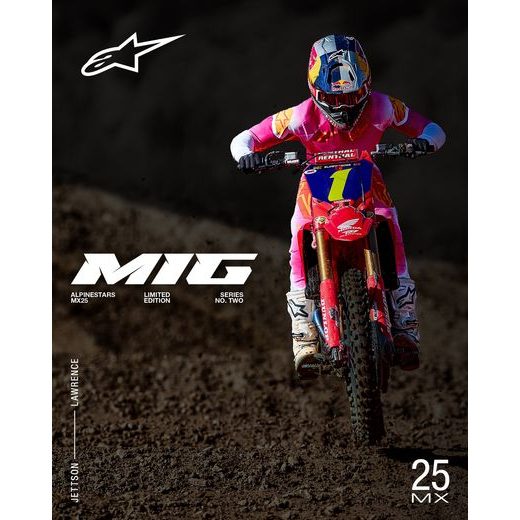 DRES SUPERTECH SX AFD LIMITOVANÁ EDICE MIG, ALPINESTARS (RŮŽOVÁ FLUO/BÍLÁ/ORANŽOVÁ) 2025