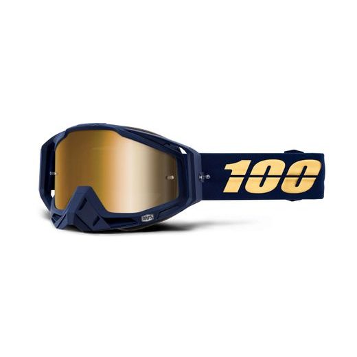 100% BRÝLE RACECRAFT BAKKEN- USA (ZLATÉ ZRCADLOVÉ PLEXI +ČIRÉ PLEXI)