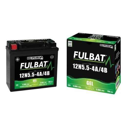 BATERIE 12V, 12N5.5-4A GEL, 12V, 5.5AH, 55A, BEZÚDRŽBOVÁ GEL TECHNOLOGIE 135X60X130 FULBAT (AKTIVOVANÁ VE VÝROBĚ)