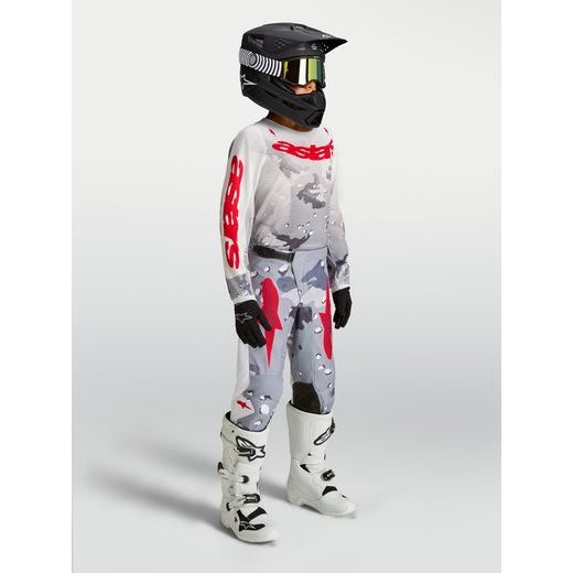 DRES FLUID LONE YOUTH, ALPINESTARS, DĚTSKÉ (ŠEDÁ CAMO/BÍLÁ/ČERVENÁ) 2027