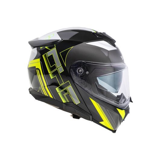 YOHE VÝKLOPNÁ MOTO PŘILBA 937 DOUBLE VISOR ČERNÁ FLUO