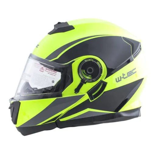 VÝKLOPNÁ PŘILBA W-TEC BANELMEDA - ŠEDO-ČERNO-FLUO ŽLUTÁ