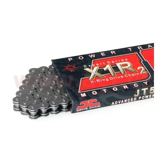 ŘETĚZ 520X1R3, JT CHAINS (X-KROUŽEK, BARVA ČERNÁ, 124 ČLÁNKŮ VČ. NÝTOVACÍ A ROZPOJOVACÍ SPOJKY)