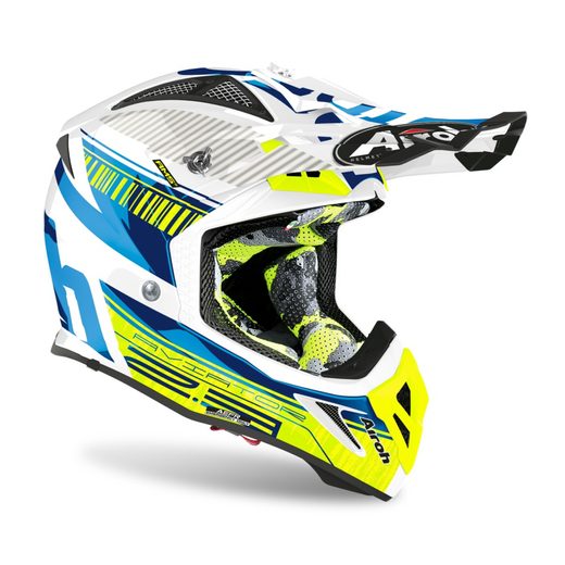 PŘILBA AVIATOR NOVAK 2.3 AMSS, AIROH - ITÁLIE (MODRÁ/FLUO)