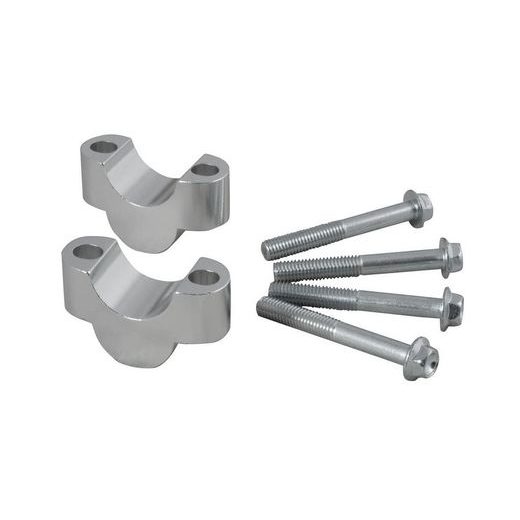 SADA NA ZVÝŠENÍ ŘÍDÍTEK + 20 MM (PRŮMĚR 28 MM) VČ. ŠROUBŮ, RTECH (STŘÍBRNÁ)