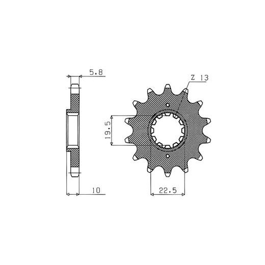 ŘETĚZOVÉ KOLEČKO PRO SEKUNDÁRNÍ ŘETĚZY TYPU 520, SUNSTAR (13 ZUBŮ)