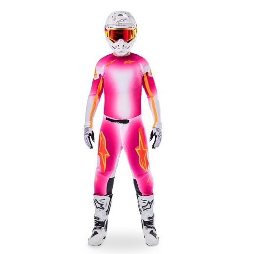 KALHOTY SUPERTECH LIMITOVANÁ EDICE MIG, ALPINESTARS (RŮŽOVÁ FLUO/BÍLÁ/ORANŽOVÁ) 2025