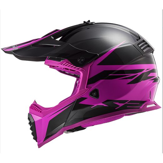 MX PŘILBA LS2 MX437 FAST EVO ROAR MATT BLACK PURPLE