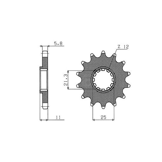 ŘETĚZOVÉ KOLEČKO PRO SEKUNDÁRNÍ ŘETĚZY TYPU 520, SUNSTAR (13 ZUBŮ)