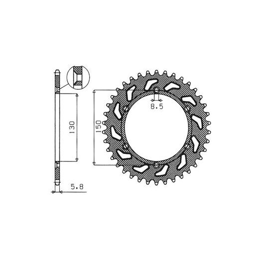 OCELOVÁ ROZETA PRO SEKUNDÁRNÍ ŘETĚZY TYPU 520, SUNSTAR (50 ZUBŮ)