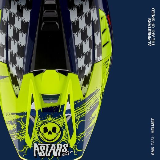 PŘILBA ALPINESTARS S-M5 RASH (TMAVĚ MODRÁ/ŽLUTÁ FLUO) 2024
