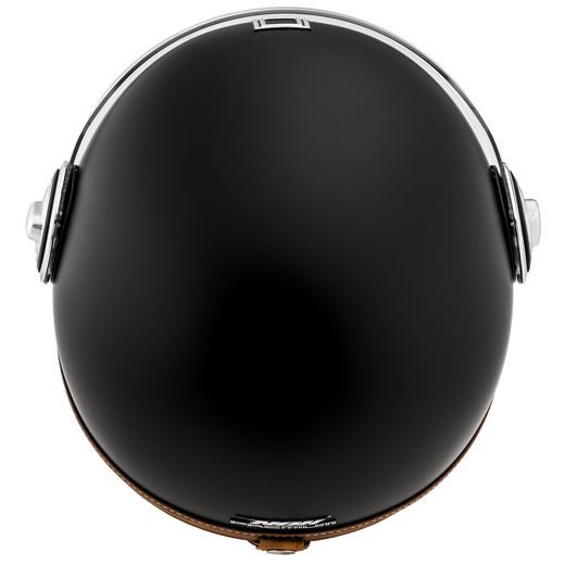 PŘILBA NOX PREMIUM HERITAGE (ČERNÁ MATNÁ, HNĚDÁ KŮŽE)