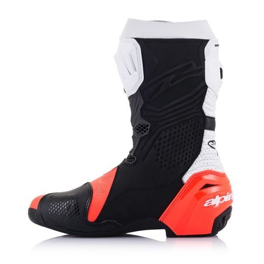 BOTY SUPERTECH R VENTED, ALPINESTARS (ČERNÁ/BÍLÁ/ČERVENÁ FLUO, PERFOROVANÁ OBŠÍVKA)