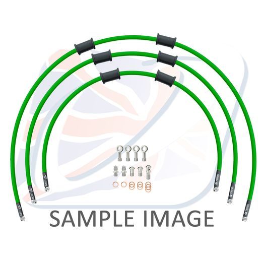 STANDARD HADICE PŘEDNÍ BRZDY SADA VENHILL POWERHOSEPLUS SUZ-7002FS-GR (3 HADICE V SADĚ) ZELENÉ HADICE, NEREZOVÉ KONCOVKY
