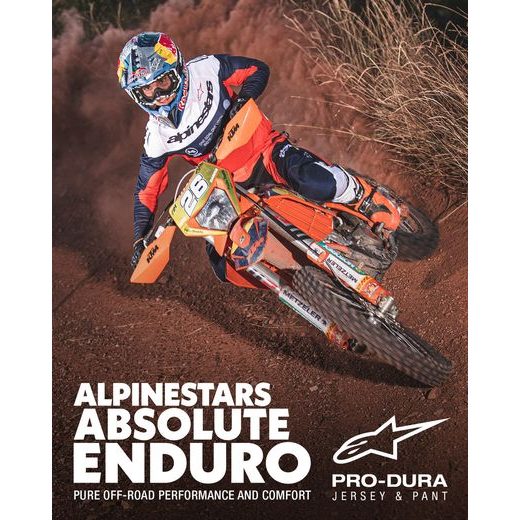 KALHOTY PRO-DURA, ALPINESTARS (MODRÁ/ORANŽOVÁ/BÍLÁ) 2025
