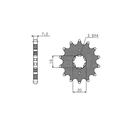 ŘETĚZOVÉ KOLEČKO PRO SEKUNDÁRNÍ ŘETĚZY TYPU 428, SUNSTAR (14 ZUBŮ)