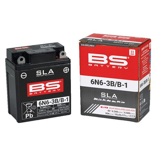 TOVÁRNĚ AKTIVOVANÁ MOTOCYKLOVÁ BATERIE BS-BATTERY 6N6-3B/B-1 (FA)