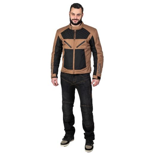 MBW PÁNSKÁ TEXTILNÍ MOTO BUNDA ACE JACKET BLACK BROWN 