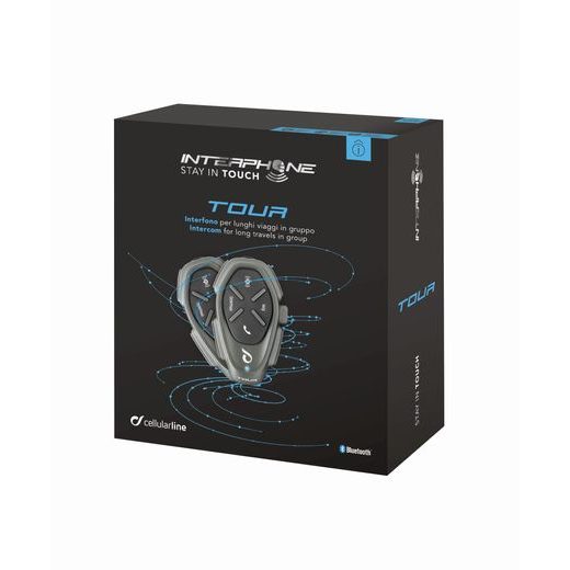 BLUETOOTH HANDSFREE PRO UZAVŘENÉ A OTEVŘENÉ PŘILBY CELLULARLINE INTERPHONE TOUR TWIN PACK