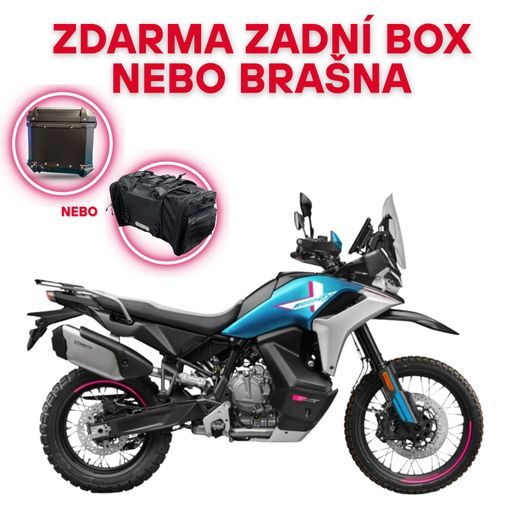 CFMOTO 800MT-X BLUE ZADNÍ BOX NEBO BRAŠNA ZDARMA