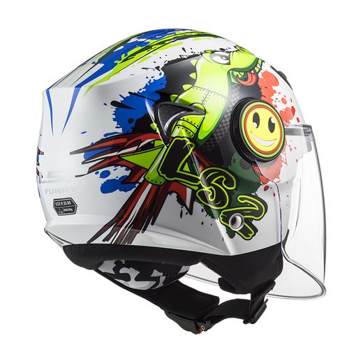 LS2 DĚTSKÁ OTEVŘENÁ MOTO PŘILBA OF602 FUNNY CROCO GLOSS WHITE