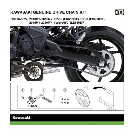 ŘETĚZOVÁ SADA KAWASAKI ORIGINÁL VERSYS 650 2015-