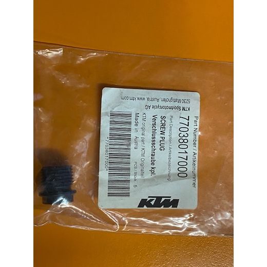 KTM ORIGINÁLNÍ DÍL - 77038017000, ŠROUBOVÁ ZÁTKA, KTM