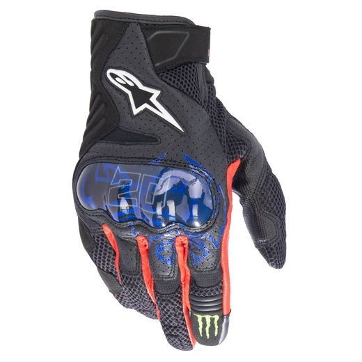 RUKAVICE SMX-1 AIR 2 MONSTER FQ20 KOLEKCE, ALPINESTARS (ČERNÁ/ČERVENÁ/MODRÁ/BÍLÁ/ZELENÁ) 2024