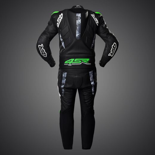 4SR DVOUDÍLNÁ KOŽENÁ MOTO KOMBINÉZA RR EVO III MONSTER GREEN AR AIRBAG READY ČERNO ZELENÁ