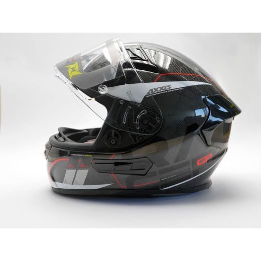INTEGRÁLNÍ HELMA AXXIS RACER GP CARBON SV SPIKE A0 LESKLÁ PERLEŤOVÁ BÍLÁ XXL