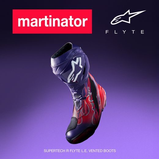 BOTY SUPERTECH R VENTED FLYTE LIMITOVANÁ EDICE JORGE MARTIN, ALPINESTARS (FIALOVÁ/ČERVENÁ/ČERNÁ) 2026