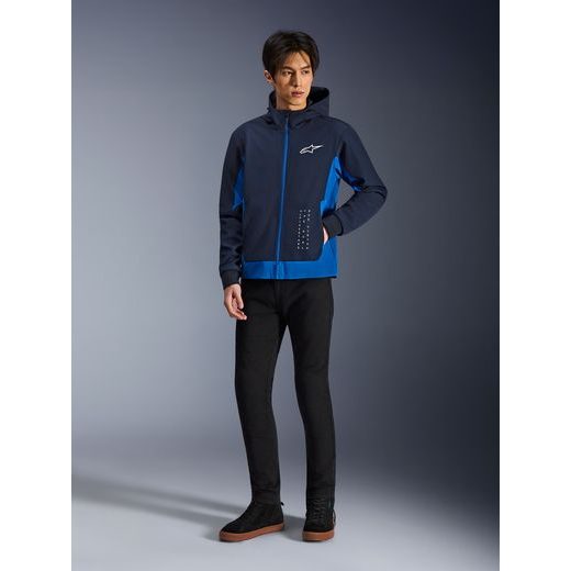 BUNDA RADIUM TECH HOODIE, ALPINESTARS (TMAVĚ MODRÁ/MODRÁ) 2026